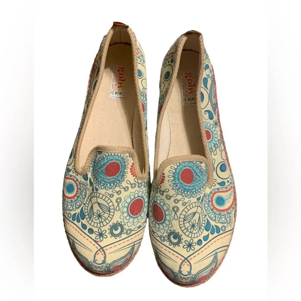 Goby Espadrilles Flats Geometric‎ Paisley Pattern US Size 9 (EU 40)